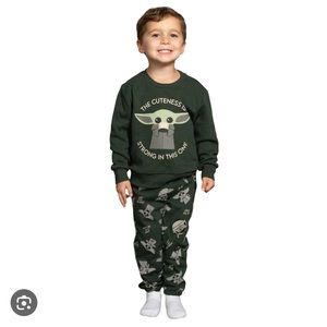 (18M) Baby Yoda Star Wars THE CUTENESS IS STRONG IN THIS ONE Pajama Fleece Set